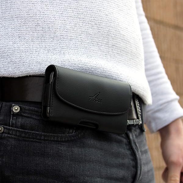 AGOZ AGOZ Leather Holster Pouch Case for Samsung Galaxy J3 Models with Belt Clip Durable Protection and Easy Access - View 7 of 7