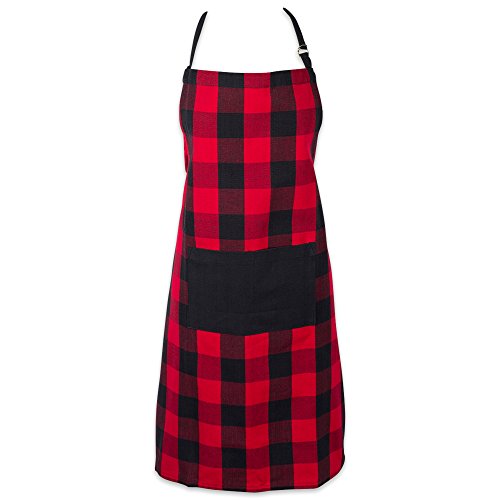DII Shop DII Unisex Buffalo Check Kitchen Collection: Classic Red & Black Farmhouse Chef Apron - One Size Fits All