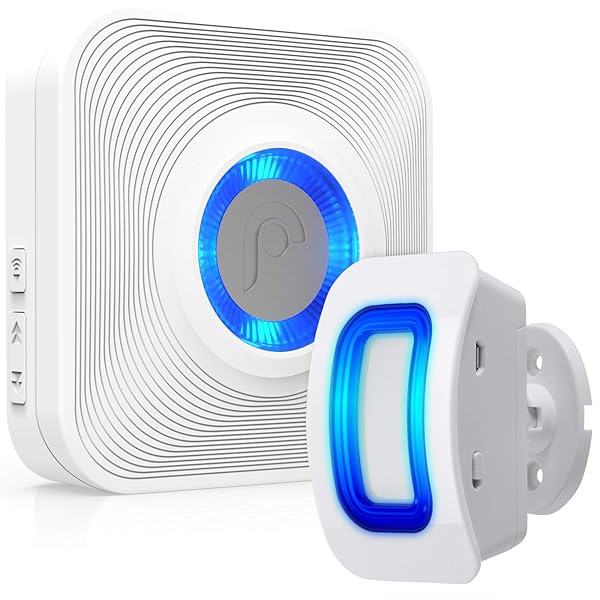 Fosmon Fosmon WaveLink Wireless Motion Sensor Door Chime Alarm 500 Feet 58 Tunes 5 Volume Levels LED Indicators for Home Business Store Entrance