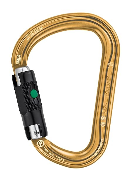 PETZL Buy PETZL William Carabiner - Lightweight Gold Asymmetrical Large-Capacity with Ball-Lock