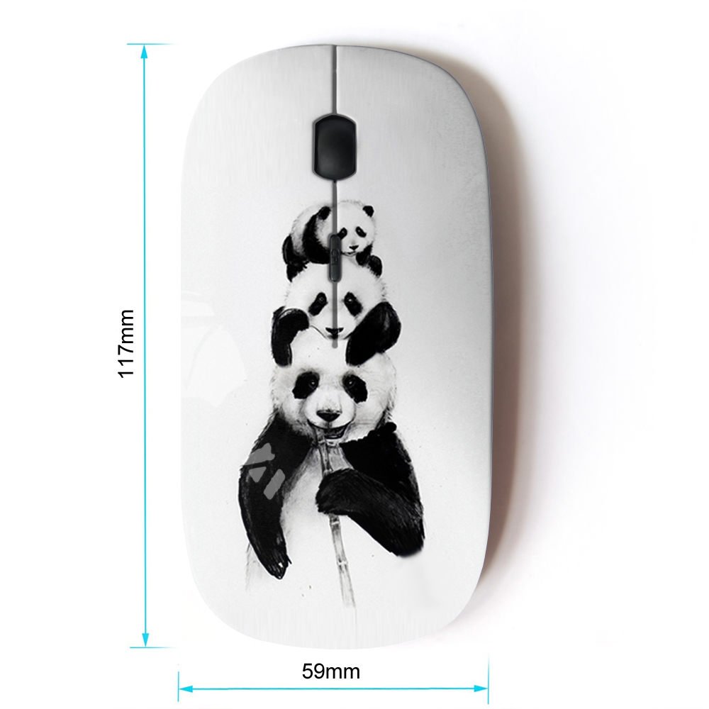 KOOLmouse KOOLmouse Optical 2.4G Wireless Mouse Panda Bears Bamboo Black White Cute Design - View 2 of 4