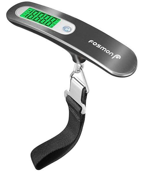 Fosmon Fosmon Digital Luggage Scale: 110lbs Capacity, Portable Stainless Steel with LCD Backlight & Tare Function for Travelers