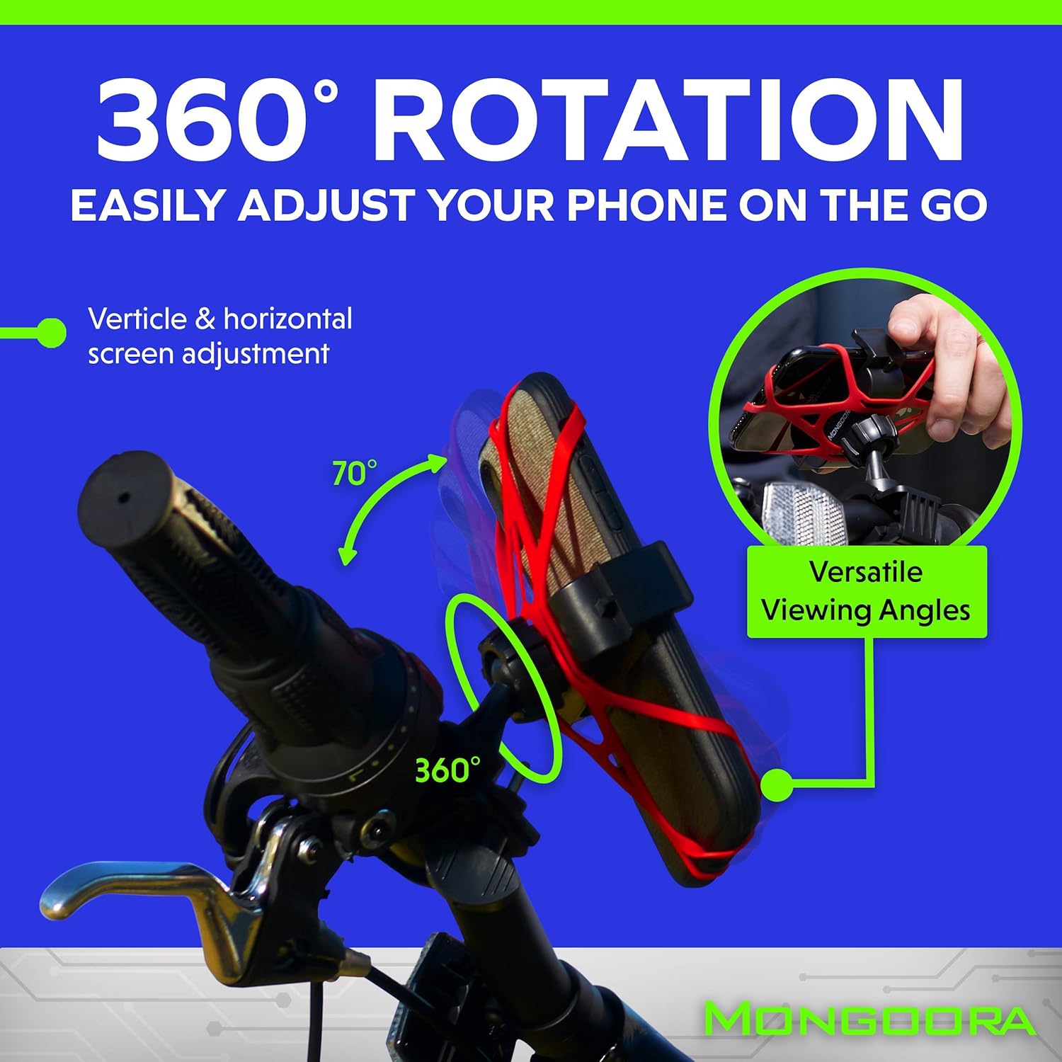 Mongoora Mongoora Bike Phone Mount - Easy GPS Holder for iPhone & Android - Perfect Bicycle Accessory & Stocking Stuffer! - View 4 of 9