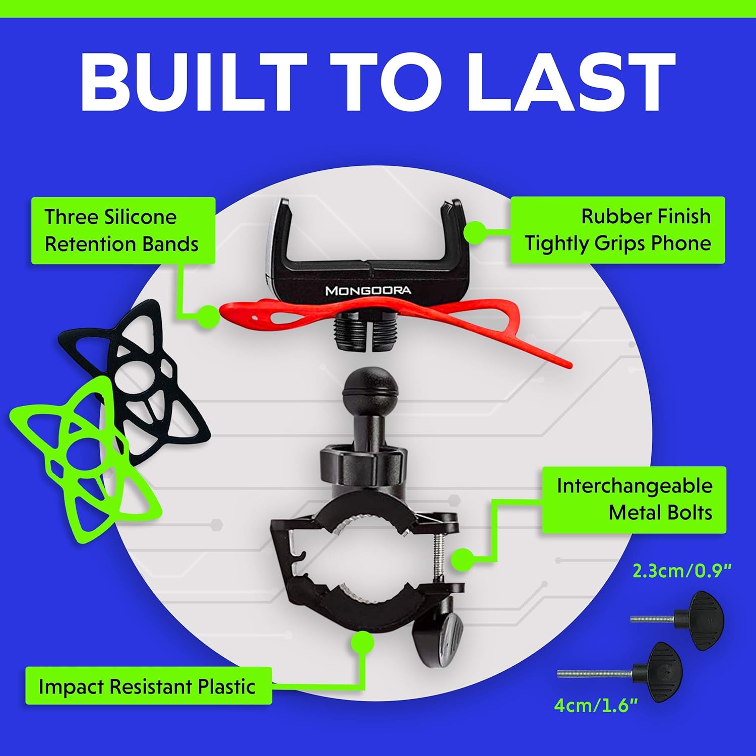 Mongoora Mongoora Bike Phone Mount - Easy GPS Holder for iPhone & Android - Perfect Bicycle Accessory & Stocking Stuffer! - View 5 of 9
