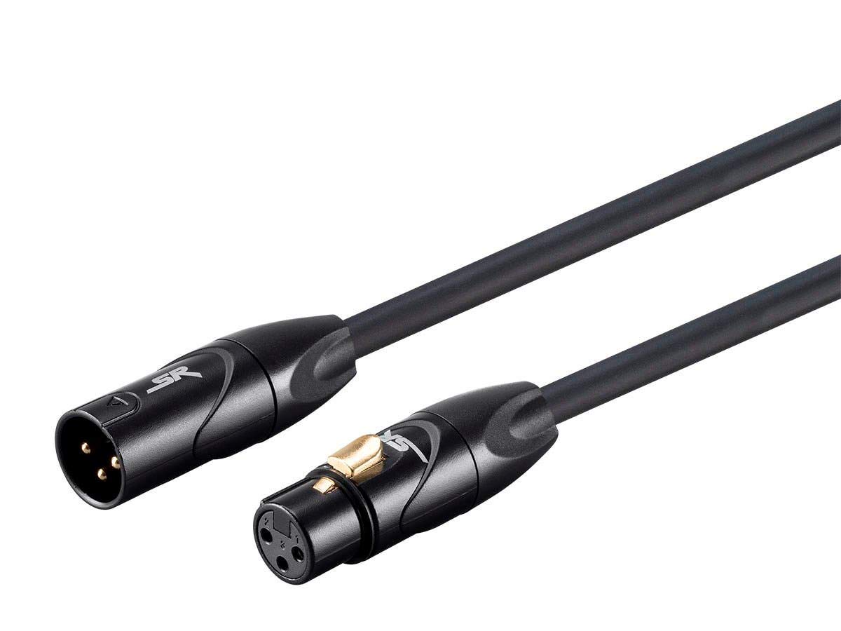 50ft Stage Right XLR Male to Female 16AWG Gold Plated Microphone Cable for Clear Sound Quality