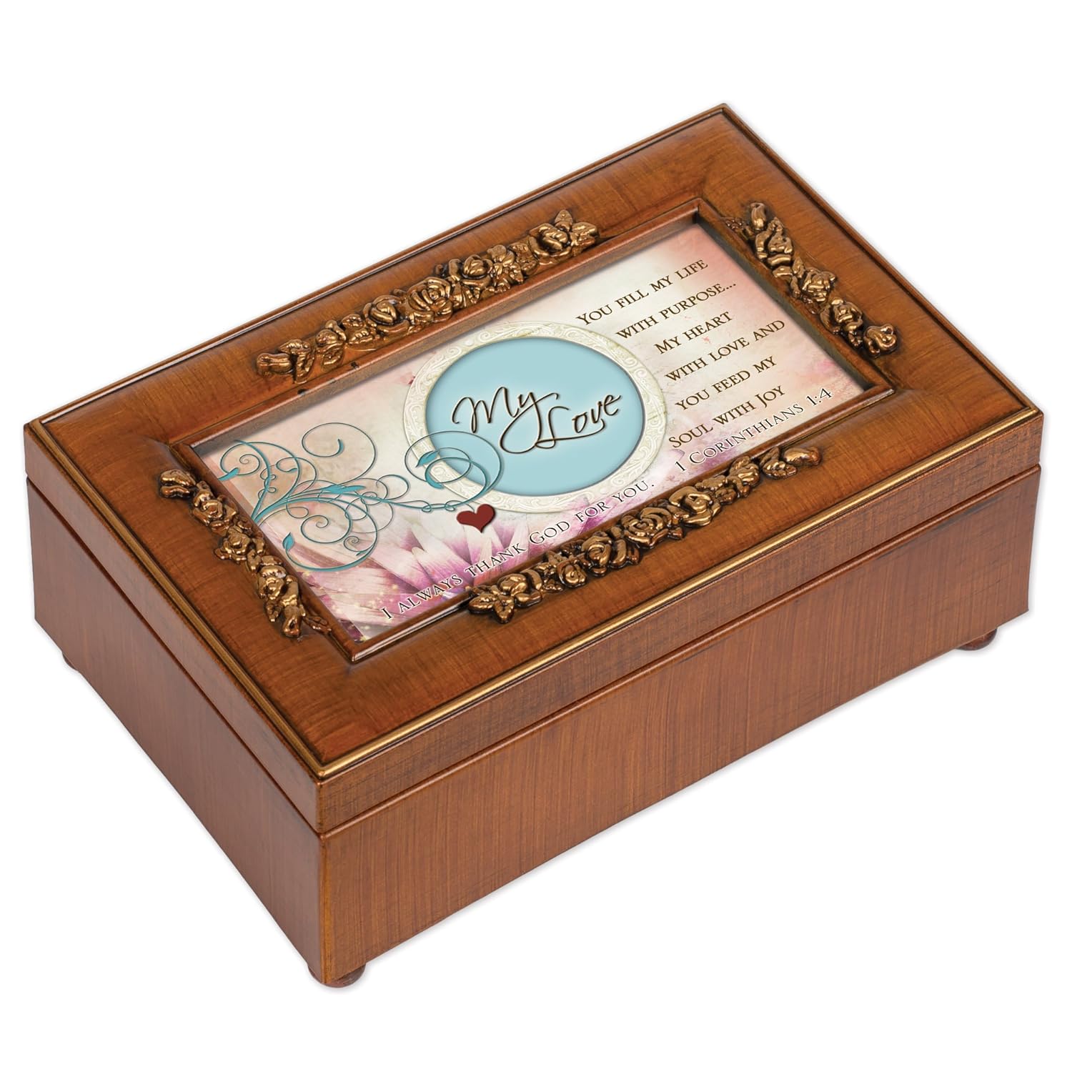 Cottage Garden Cottage Garden My Love Woodgrain Jewelry Music Box Plays Unchained Melody for Purposeful Living