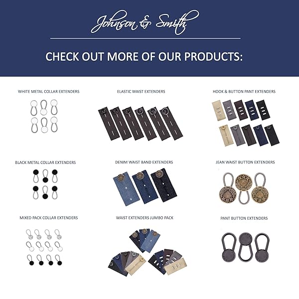 Johnson & Smith Johnson & Smith Collar Extenders: 5+1 Pack for Easy Neck Size Expansion of Men's Dress Shirts - View 9 of 9