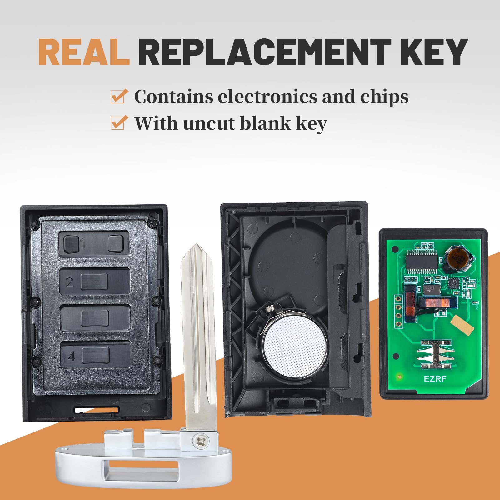 Keyecu Smart Proximity Remote Key 5 Button for Cadillac SRX 2010 to 2015 FCC ID NBG009768T - View 5 of 6
