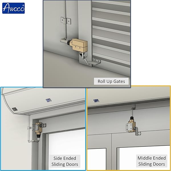 Awoco Awoco Heavy Duty Commercial Door Micro Switch with Roller Plunger for Sliding Doors and Windows 250V 15A Limit Switch Type NO NC - View 4 of 5