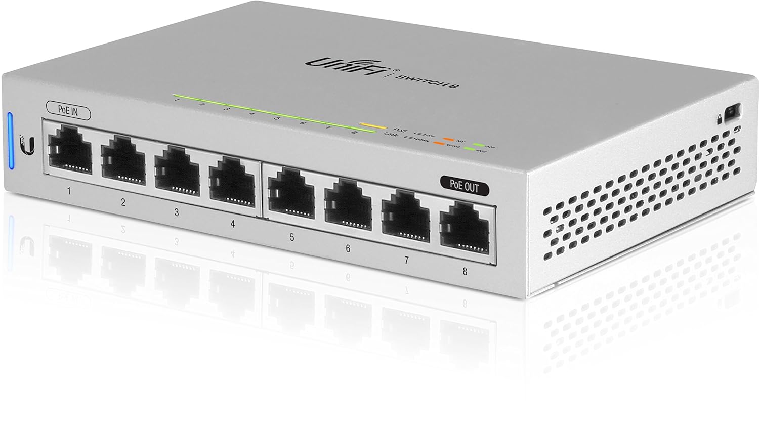 Ubiquiti UniFi US-8 PoE 8 Port Managed Gigabit Switch with PoE Passthrough for Reliable Network Performance