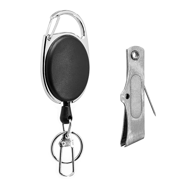 SAMSFX SAMSFX Fishing Tippet Line Nippers Fly Line Clippers Snips Hook Eye Cleaner Sharpener with Oval Zinger Retractors
