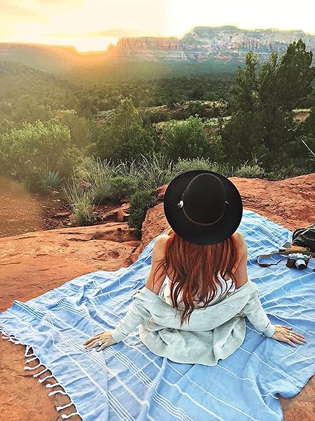 Bersuse Bersuse 100 Cotton Anatolia XL Throw Blanket Turkish Towel 61x82 Inches Grey Blue for Cozy Comfort and Style - View 9 of 9