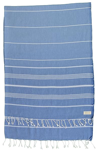 Bersuse Bersuse 100 Cotton Anatolia XL Throw Blanket Turkish Towel 61x82 Inches Grey Blue for Cozy Comfort and Style