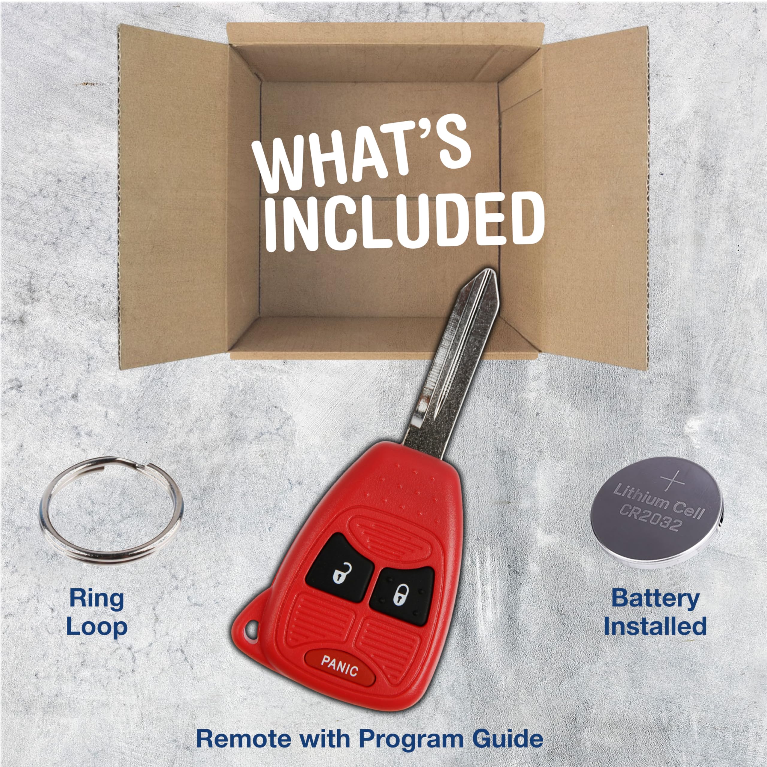 KeylessOption Keyless Entry Remote Control Car Key Fob Replacement OHT692427AA KOBDT04A Red - View 3 of 8