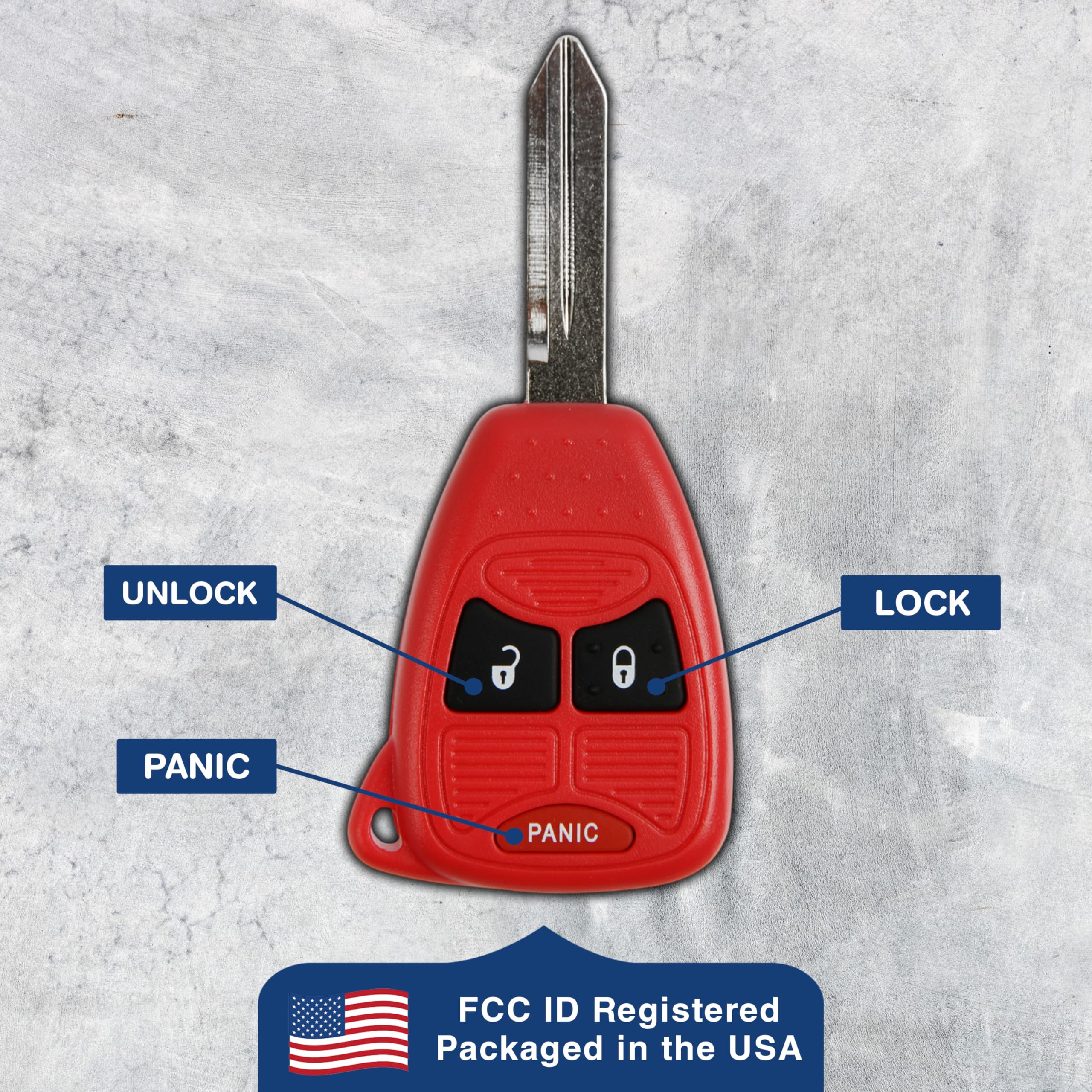 KeylessOption Keyless Entry Remote Control Car Key Fob Replacement OHT692427AA KOBDT04A Red - View 6 of 8