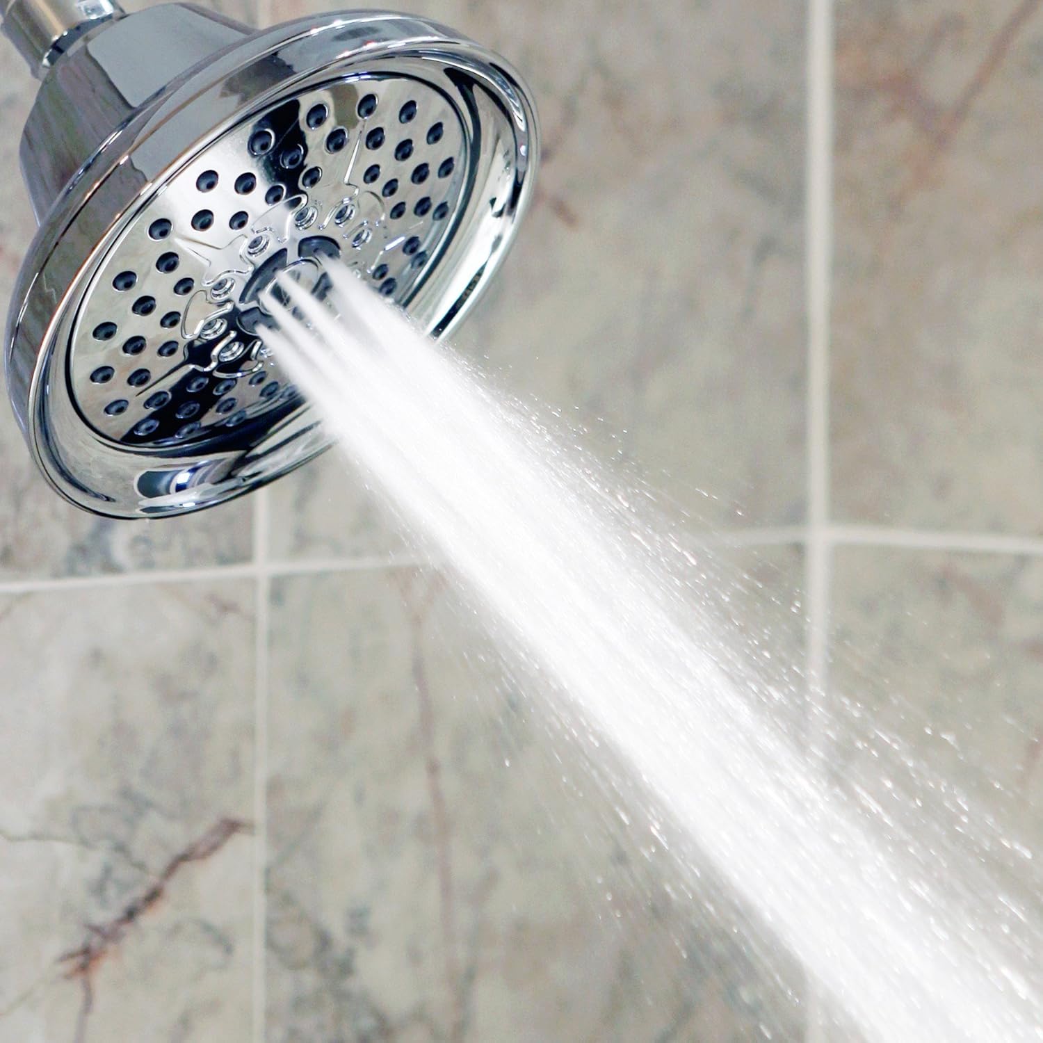 Aqua Elegante High Pressure Massaging Shower Head Multi-Function Rainfall Showerhead with Adjustable Water Saving Nozzle 2.5 GPM Chrome - View 7 of 9