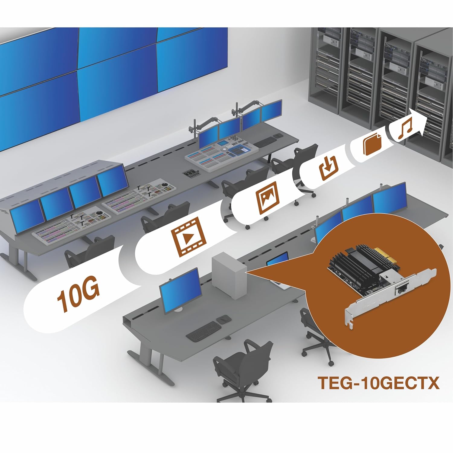 TRENDnet TRENDnet 10G PCIe Network Adapter TEG-10GECTX 10 Gigabit Ethernet Port with VLAN Tagging for Windows and Windows Server Support - View 6 of 9