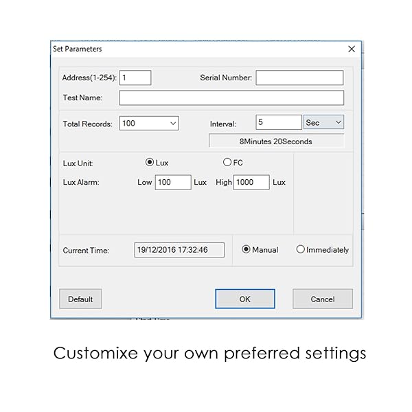 Gain Express Digital Light Meter Lux Meter with Detachable Sensor 0 to 200000 Lux Min Max Avg Functions and Data Record Software USB Power Cable - View 7 of 10