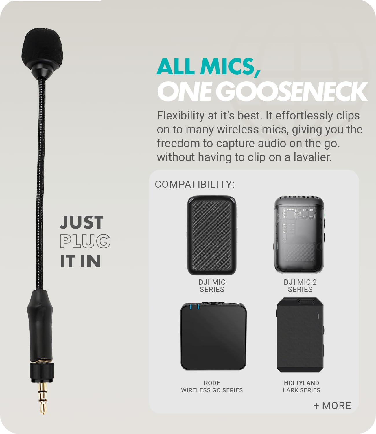 Movo Movo MV-M101 Gooseneck Omnidirectional Lavalier Microphone for DJI Mic and Rode Wireless Go Series Ideal for Interviews and Content Creation - View 6 of 6