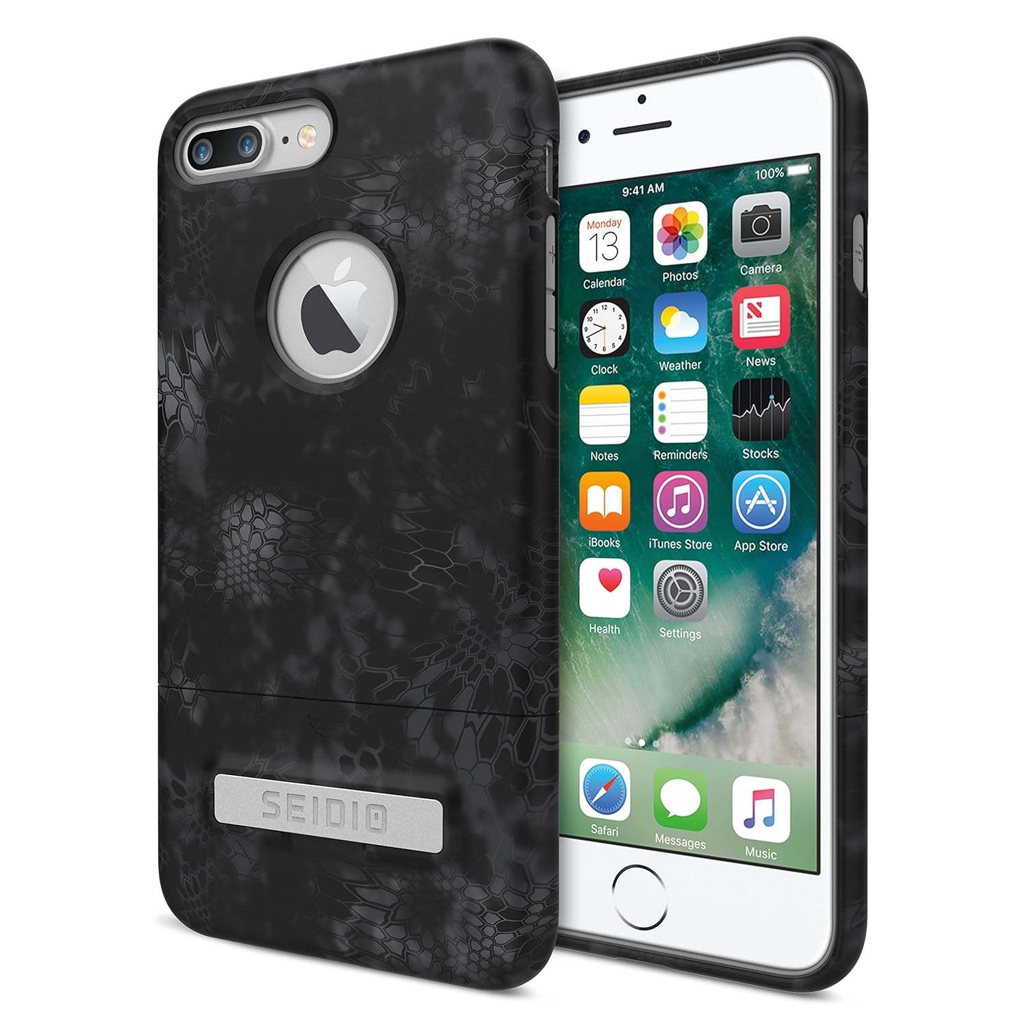 Seidio Black Typhon Cell Phone Case for Apple iPhone 7 Plus Durable Protection