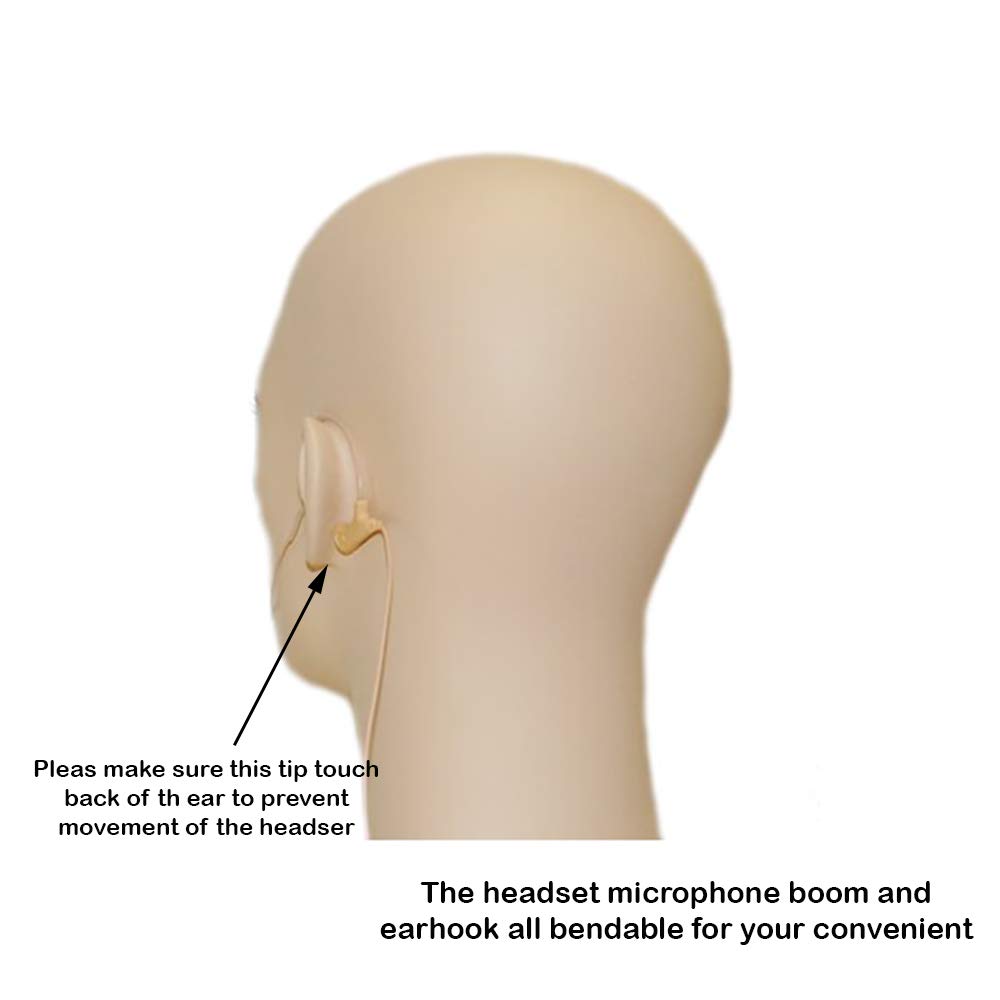 U-Voice UVS70D-H4P-CC Detachable Mini Headset Microphone for Audio Technica Cocoa Color High Quality Sound and Comfort - View 2 of 3