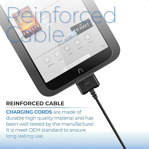 ANTOBLE Antoble 6.5ft USB Data Sync Charging Cable for Barnes and Noble Nook BNTV400 BNTV600 Nook HD 7 inch HD Plus 9 inch Tablet 8GB 16GB 32GB - View 6 of 8