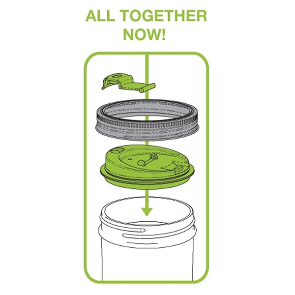 Jarware Jarware Green Drink Lid for Wide Mouth Mason Jars - Perfect for Smoothies & Beverages - View 6 of 8