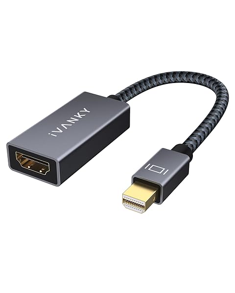 IVANKY IVANKY Mini DisplayPort to HDMI Adapter - Gold-Plated, Braided, Compatible with MacBook, Surface Pro, Monitor & Projector