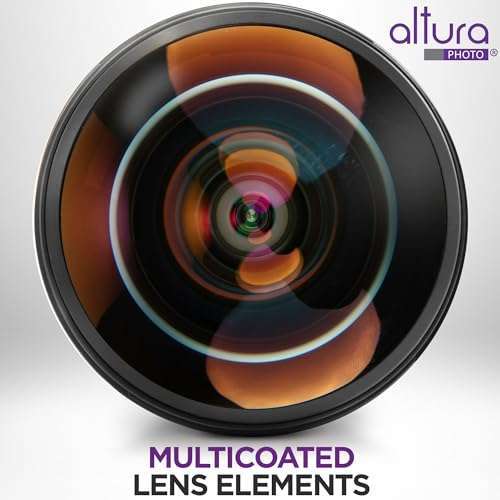 Altura Photo Altura Photo 8mm f/3.0 Fisheye Lens for Canon EOS 90D, 80D, Rebel T8i & More - Professional Wide Angle Photography - View 5 of 7