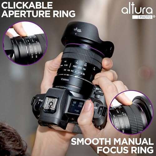 Altura Photo Altura Photo 8mm f/3.0 Fisheye Lens for Canon EOS 90D, 80D, Rebel T8i & More - Professional Wide Angle Photography - View 6 of 7