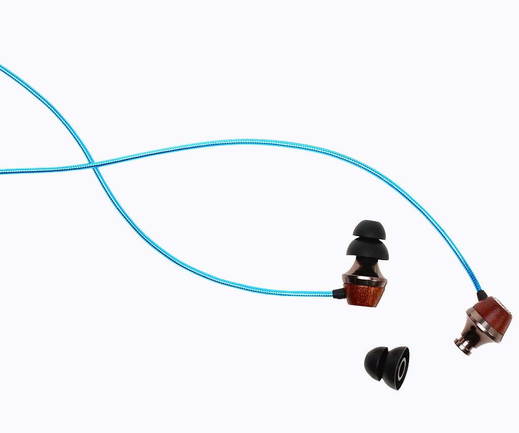 Symphonized Symphonized ALN 2.0 Premium Wood In-ear Noise-isolating Headphones with Innovative Shield Technology Cable and Mic Metallic Blue - View 4 of 7