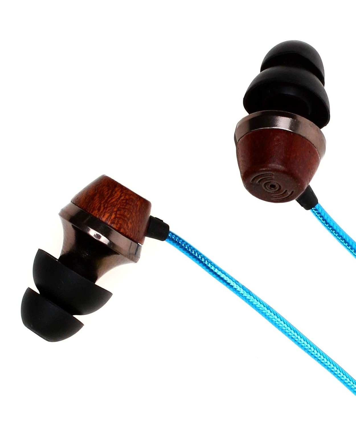 Symphonized Symphonized ALN 2.0 Premium Wood In-ear Noise-isolating Headphones with Innovative Shield Technology Cable and Mic Metallic Blue