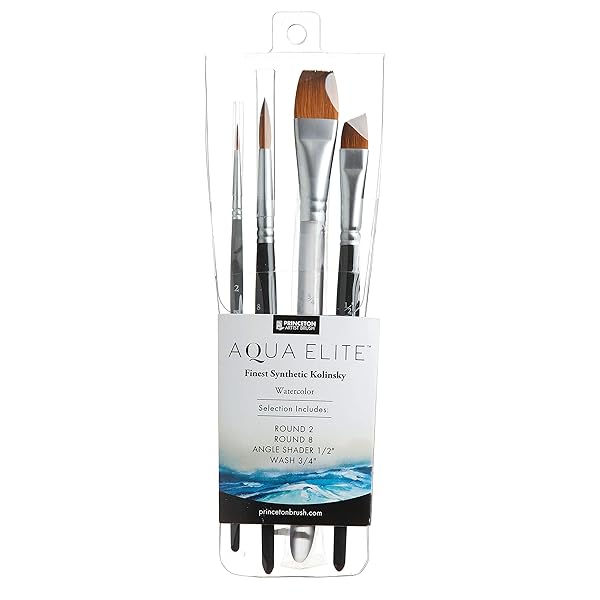 Princeton Princeton Aqua Elite Series 4850: Premium 4-Piece Synthetic Kolinsky Watercolor Brush Set - View 2 of 8
