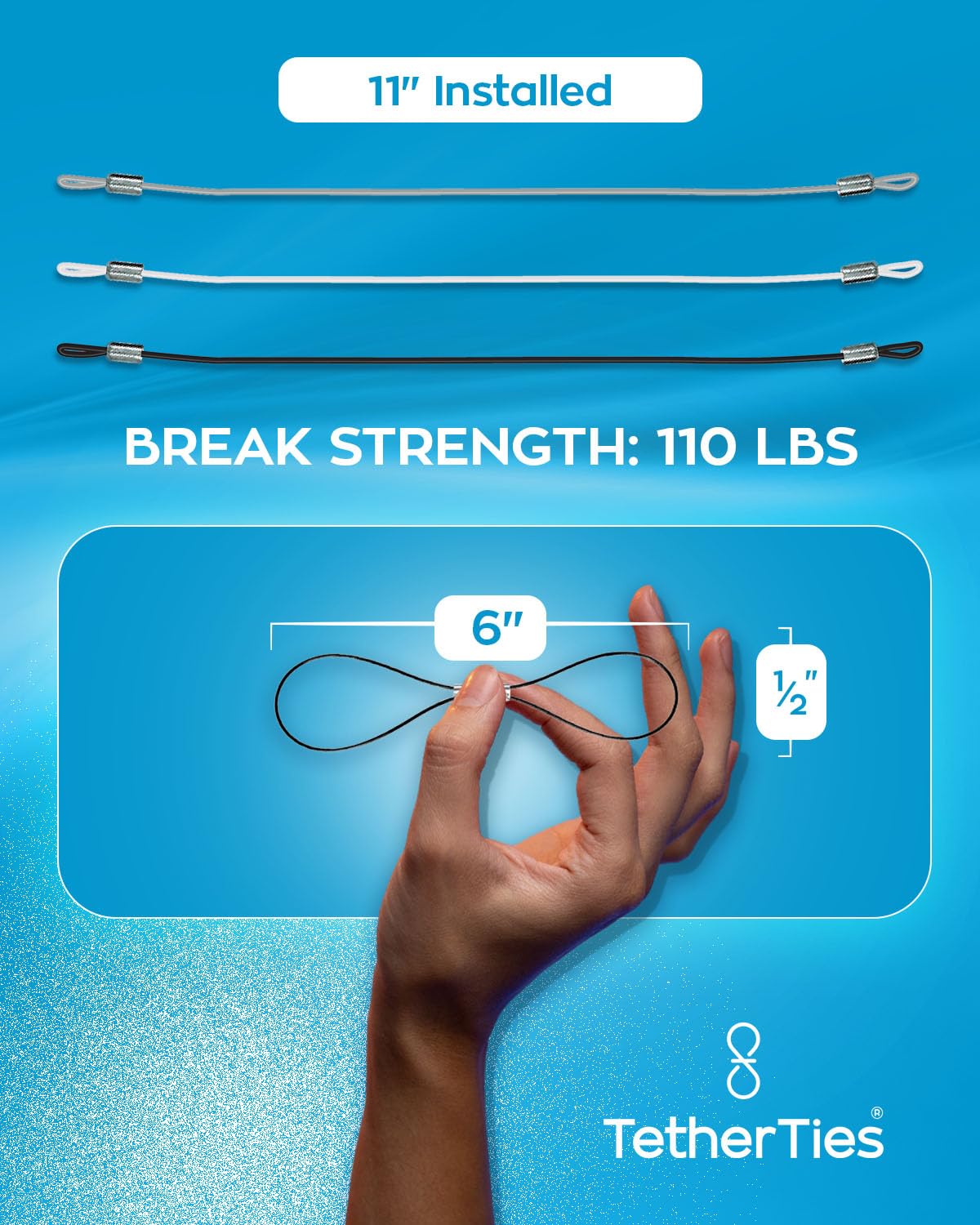 TetherTies TetherTies Pre-Assembled Anti-Theft Cable Locks for Tools and Adapters with Steel Cable and Free Crimping Tool Easy Installation - View 4 of 9