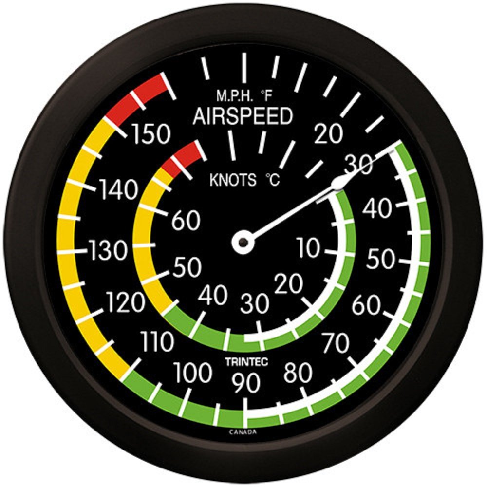 Trintec Trintec Massive 14 Aviation Airspeed Indicator Round Thermometer 9061-14 for Accurate Flight Readings