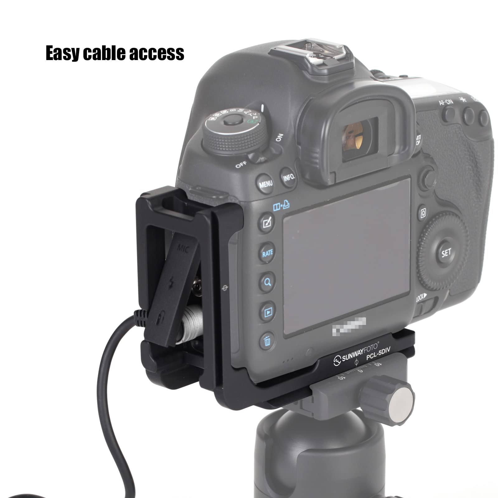 Sunwayfoto PCL-5DIV QR L Plate for Canon 5D Mark IV Arca RRS Compatible Lightweight Durable Design - View 5 of 9
