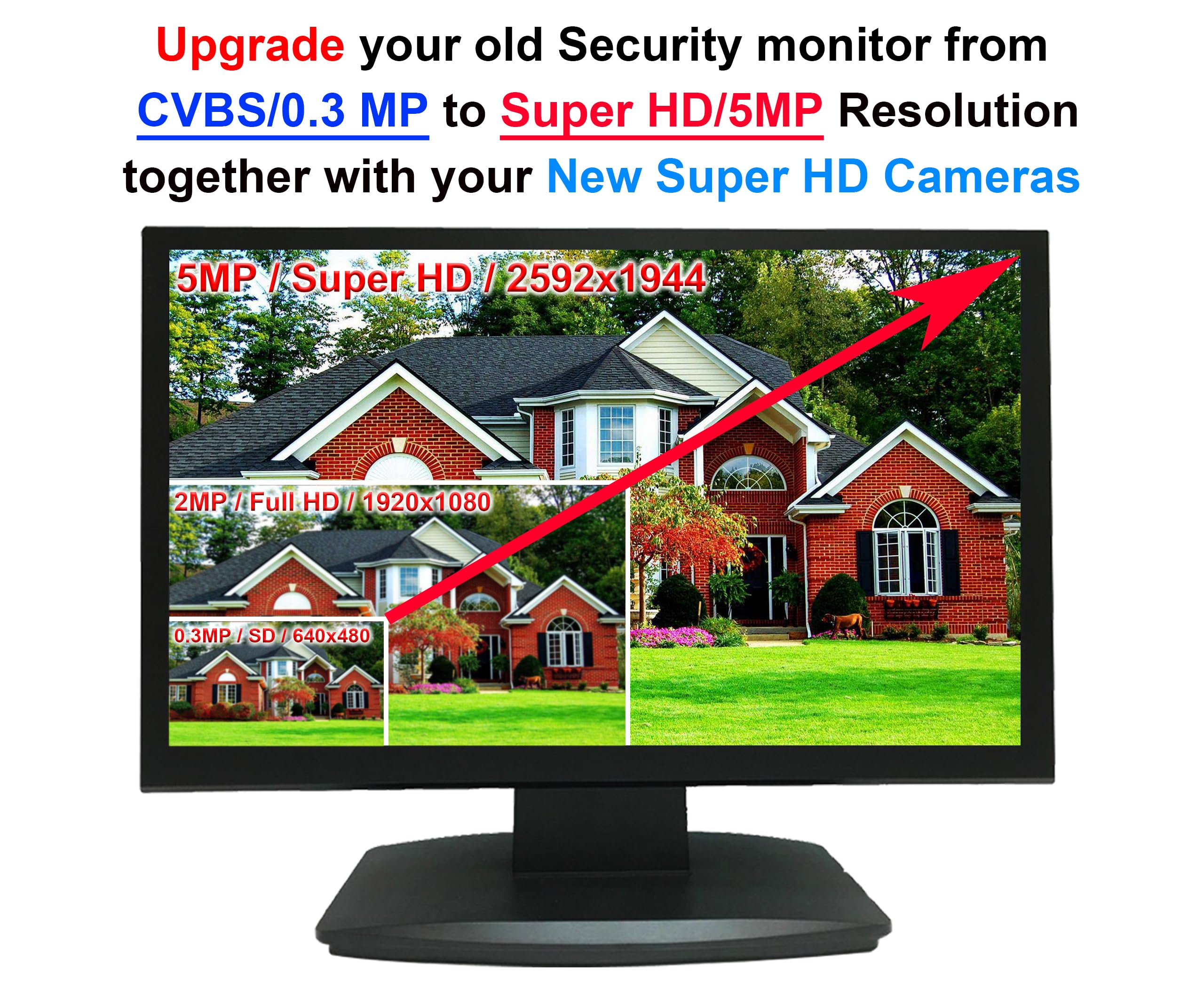 101AV 19.5 Inch 5MP Super HD Security Monitor with HDMI and BNC Inputs for Direct Connection to 5MP Cameras and DVR NVR PC - View 2 of 8