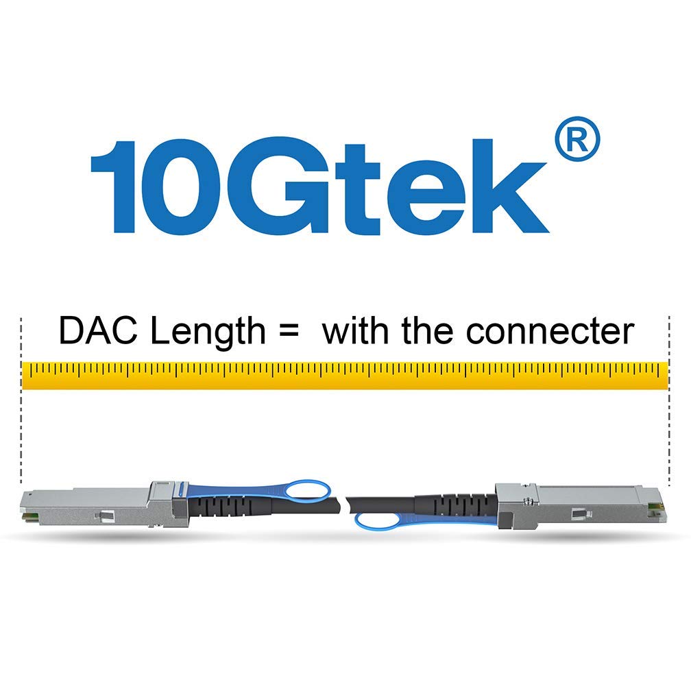 10Gtek 40G QSFP+ DAC Cable 40GBASE-CR4 Passive Direct Attach Copper Twinax 2 Meter for Dell Force10 CBL-QSFP-40GE-PASS-2M Mikrotik - View 3 of 9