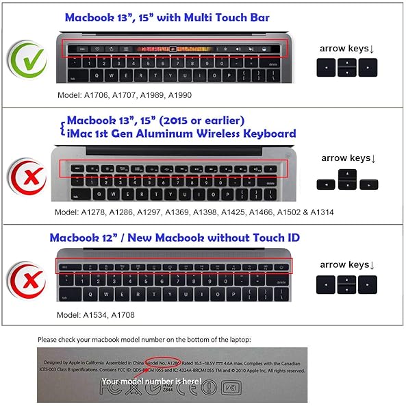XSKN XSKN 2016 Shortcut Design Keyboard Skin for MacBook Pro 13 and 15 Touch Bar Models US EU Universal Version - View 8 of 10