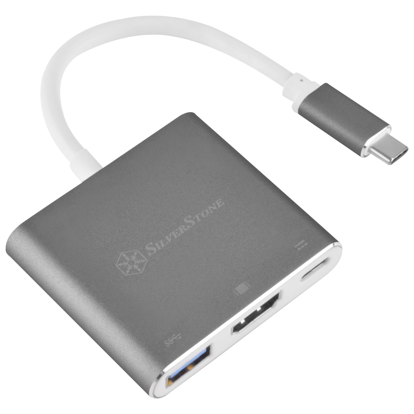 SilverStone Technology USB Type-C Multi-Purpose Hub Charcoal Gray EP08C for Fast Data Transfer and Connectivity - View 4 of 7
