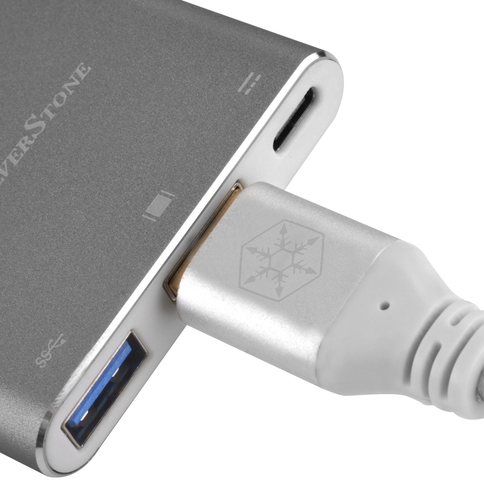 SilverStone Technology USB Type-C Multi-Purpose Hub Charcoal Gray EP08C for Fast Data Transfer and Connectivity - View 5 of 7