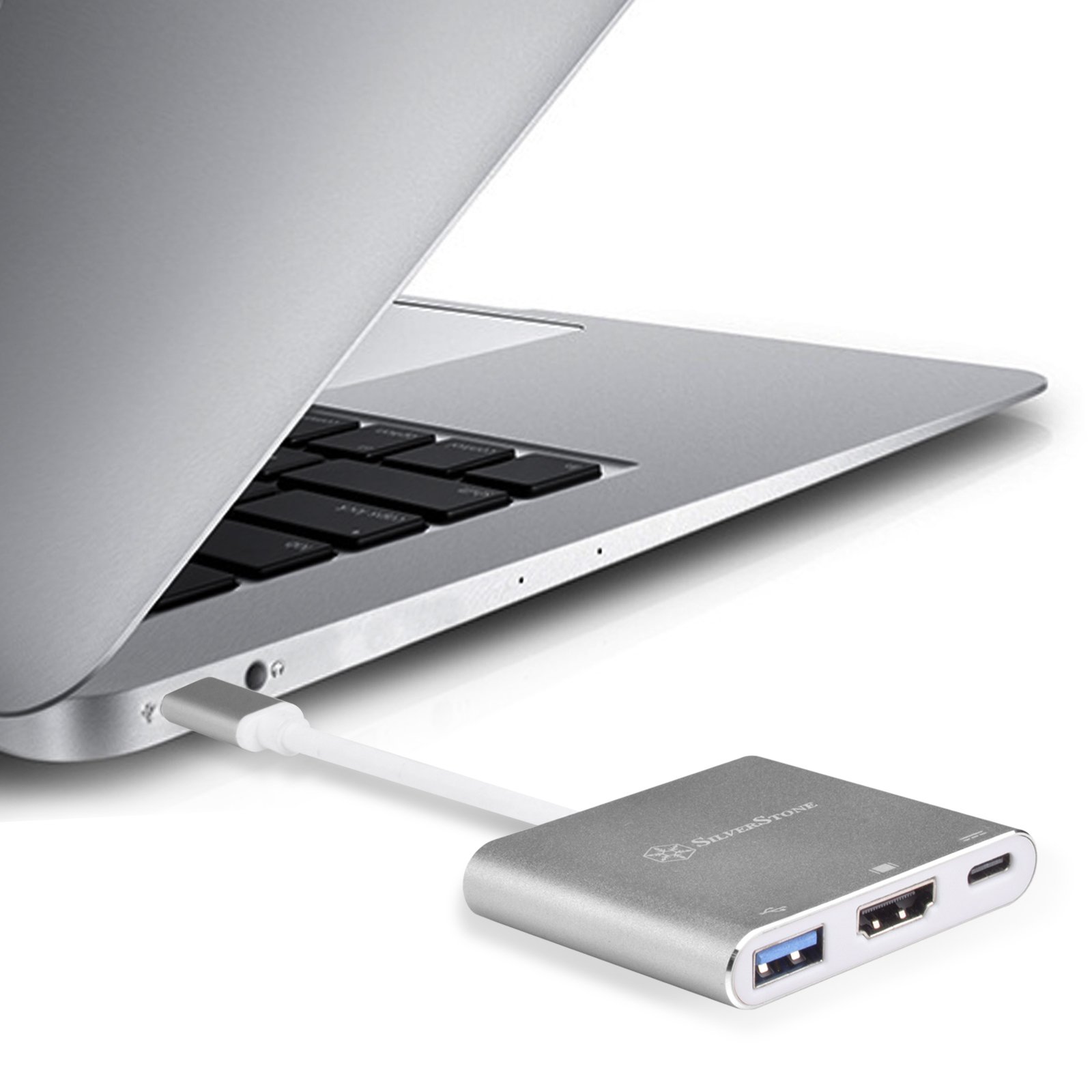 SilverStone Technology USB Type-C Multi-Purpose Hub Charcoal Gray EP08C for Fast Data Transfer and Connectivity - View 6 of 7