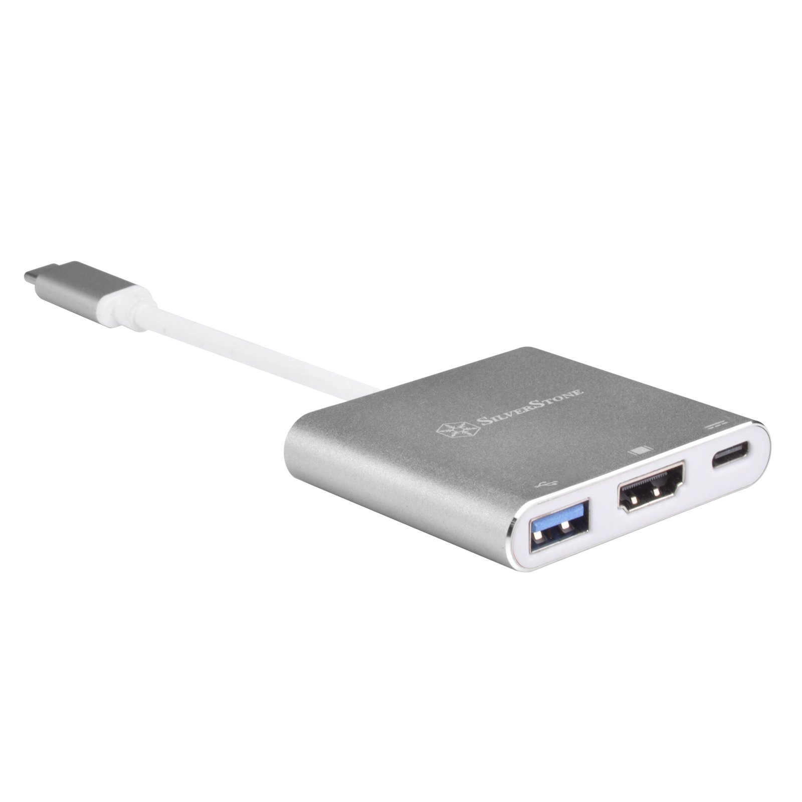 SilverStone Technology USB Type-C Multi-Purpose Hub Charcoal Gray EP08C for Fast Data Transfer and Connectivity