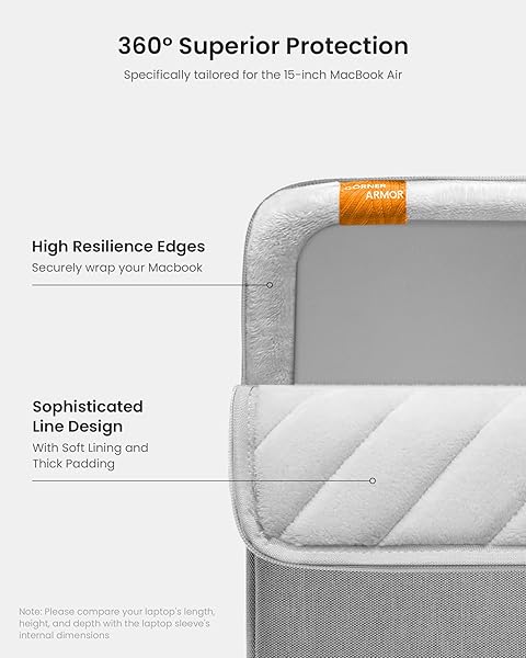 tomtoc Tomtoc 360 Protective Sleeve for 15 Inch MacBook Pro Retina 2016 2017 Shockproof Spill Resistant Laptop Case Tablet Bag Gray - View 5 of 10