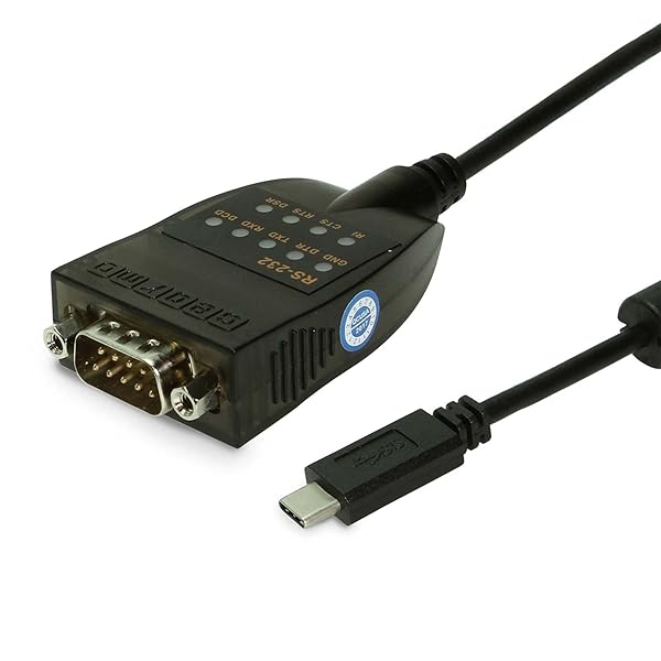 Gearmo USB-C 2.0 to RS-232 Serial Adapter with LED Indicators - Fast & Reliable Connection