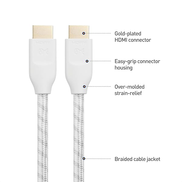 Cable Matters Cable Matters Ultra High Speed HDMI Cable 16.4 ft 48Gbps 8K 60Hz 4K 240Hz HDR Support for PS5 Xbox Series X S RTX3080 3090 Apple TV White - View 5 of 8