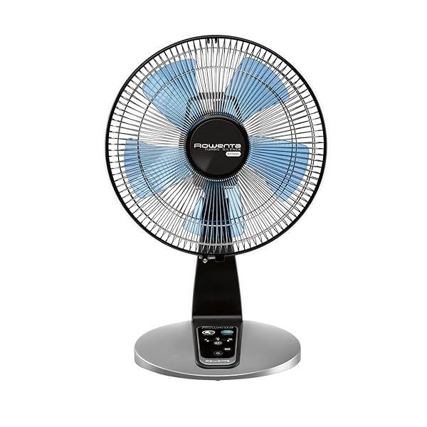 Rowenta "Rowenta Turbo Silence 18" Desk Fan with Remote - Ultra Quiet Oscillating Fan for Bedroom, 5 Speeds, Portable, Black VU2660"