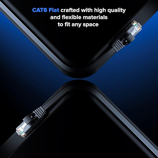 Maximm Cat 6 Ethernet Cable 100 ft Flat Design High Speed Internet Network LAN Patch Cable RJ45 Connectors Ideal for Gaming Streaming and More - View 5 of 7