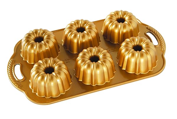 Nordic Ware Nordic Ware Anniversary Bundtlette Pan - Gold, One Size | Perfect for Mini Cakes & Desserts