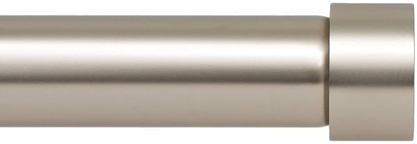Ivilon Ivilon 1-Inch Drapery Curtain Rod with End Cap - Satin Nickel, 72-144 Inch Adjustable